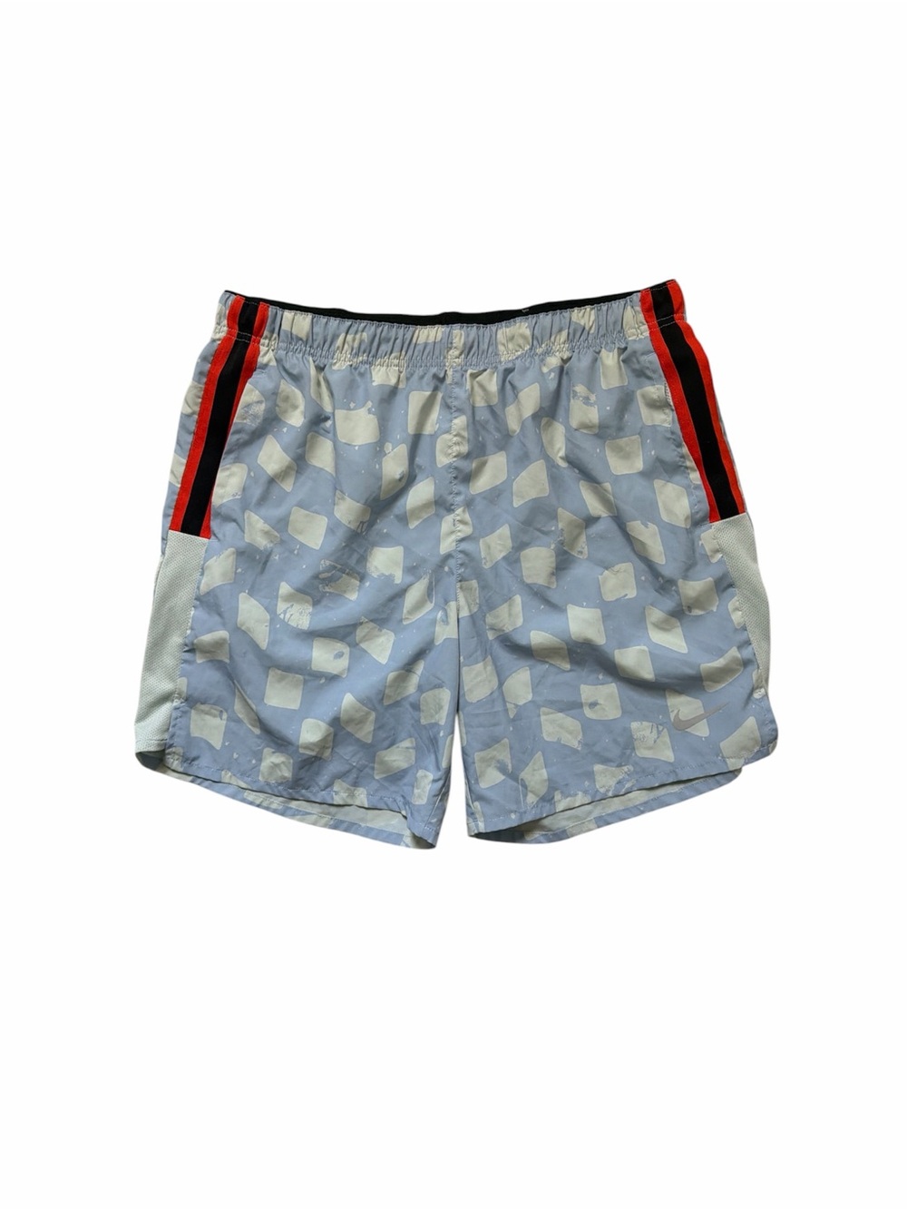 Nike Light Blue and White Athletic Shorts with Red Accent Stripes
